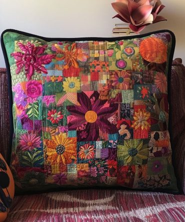 Mystical Gypsy Quilted Pillow Cover — Bohemian Tapestry-Inspired Accent With Rich Patterns, Soft Quilting, Durable Zip For Easy Care