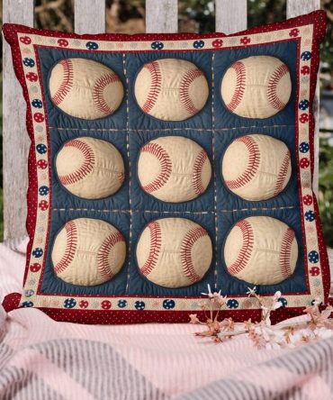 Strike Zone Quilted Decorative Pillow Cover — Modern Sports-Inspired Throw Pillowcase, Textured Accent For Game Rooms, Kids’ Rooms & Living Areas
