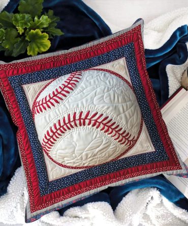 Power Pitch Quilted Pillow Cover — Bold Sports-Inspired Graphic, Durable Quilted Decorative Sham For Man Cave, Game Room & Fan Gifts