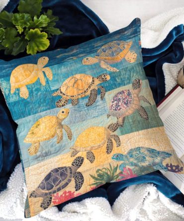 Coral Reef Comfort Quilted Pillow Cover — Tropical Ocean Motif Decorative Throw Pillowcase, Soft Quilting, Durable Finish