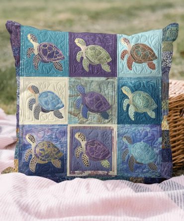 Coastal Bliss Quilted Pillow Cover - Beach-Themed Throw Pillowcase With Nautical Motifs, Soft Seaside Decorative Accent For Home