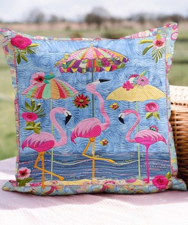 Flamingo Oasis Tropical Quilted Pillowcase Cover — Vibrant Decorative Pillow Sham, Soft Cotton-Blend, Fade-Resistant & Machine Washable