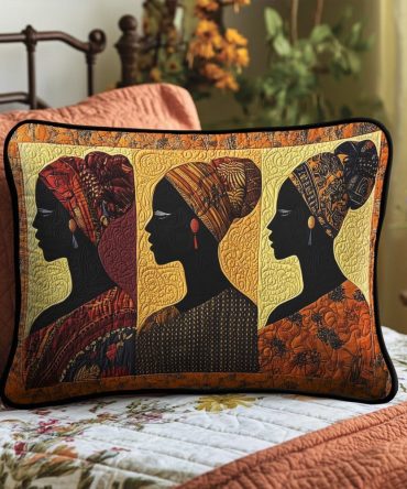 Afro Chic Quilted Pillow Case — Contemporary Ethnic Decorative Pillow Cover, Statement Quilting For Modern Boho & Cultural Interiors