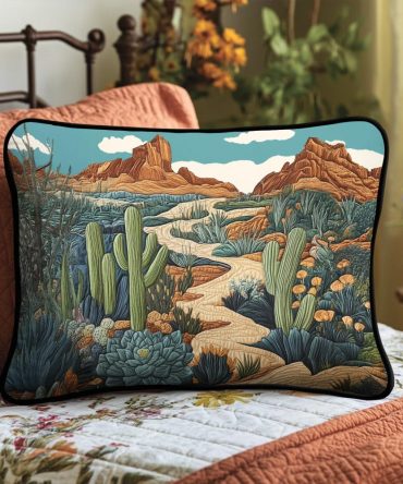 Desert Sand Quilted Pillow Cover — Lightweight Quilted Pillowcase For Warm Earthy Bedrooms, Soft Cotton Blend, Machine Washable