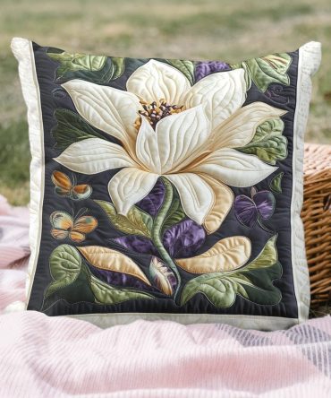 Floral Elegance Quilted Pillow Cover — Classic Botanical Pattern Cushion Sham, Refined Home Accent For Timeless Decor