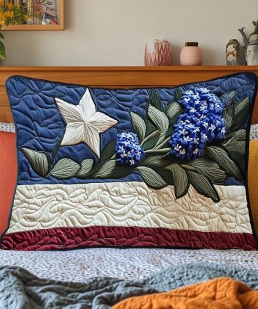 Elegant Garden Quilted Pillow Cover — Elegant Blooms Decorative Throw Pillowcase, Sophisticated Floral Accent For Classic & Modern Interiors