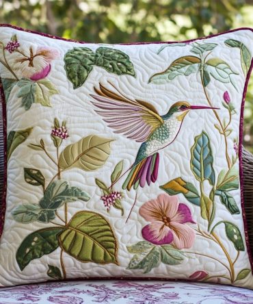 Golden Wing Quilted Throw Pillow Cover — Elegant Metallic Accent Cushion, Luxurious Textured Quilt For Glam And Modern Interiors