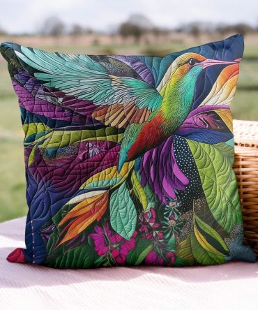 Floral Symphony Decorative Quilted Pillow Cover – Premium Soft Throw Pillowcase For Bed & Sofa, Breathable & Machine-Washable