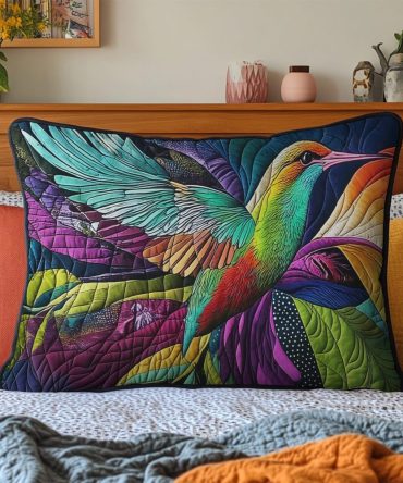 Floral Symphony Quilted Pillow Case — Elegant Botanical Decorative Pillow Cover, Soft Quilting For Romantic & Classic Bedrooms