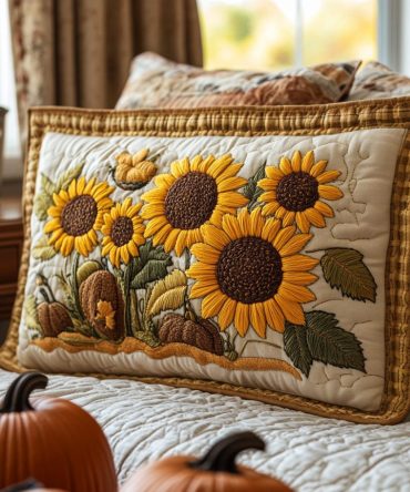 Nature Glow Quilted Pillow Sham — Premium Soft Cotton Decorative Pillowcase, Hypoallergenic Eco Cottage Accent, Buy Now