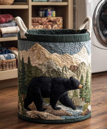 Nature Ascent Quilted Laundry Hamper - Botanical Foldable Storage Basket For Eco-Friendly Home Organization & Closet Use