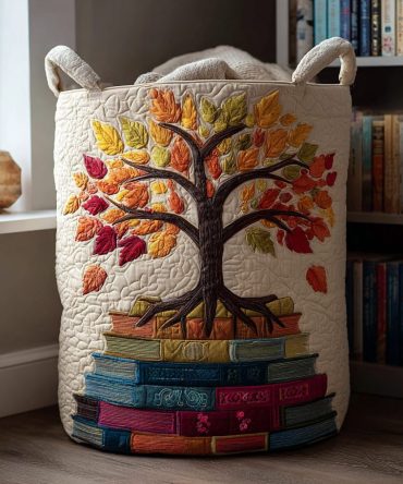 Nature Bloom Quilted Laundry Hamper — Botanical Floral Storage Basket, Collapsible Fabric Hamper For Stylish Home Organization
