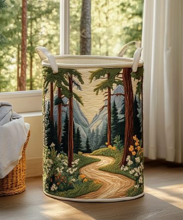 Nature Haven Quilted Laundry Hamper — Eco-Style Foldable Fabric Storage Basket For Bedroom, Bathroom & Closet Use