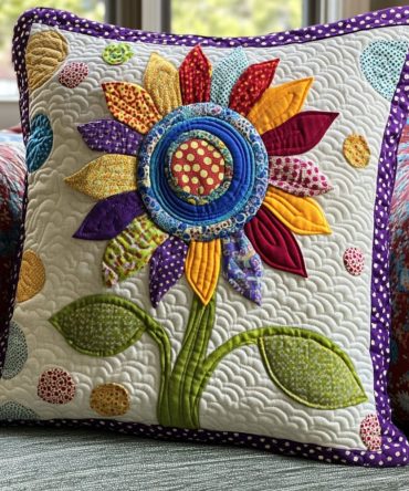 Serene Nature Hug Quilted Decorative Pillow Cover — Botanical Throw Pillowcase, Soft Cotton-Blend, Machine Washable, Cozy Accent