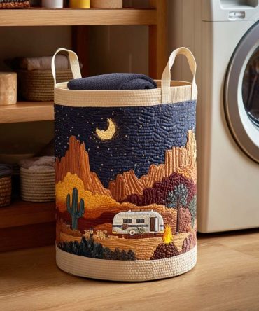 Nomad Wheels Quilted Fabric Laundry Hamper — Travel-Inspired Foldable Laundry Basket With Sturdy Handles For Dorm, Rv & Apartment