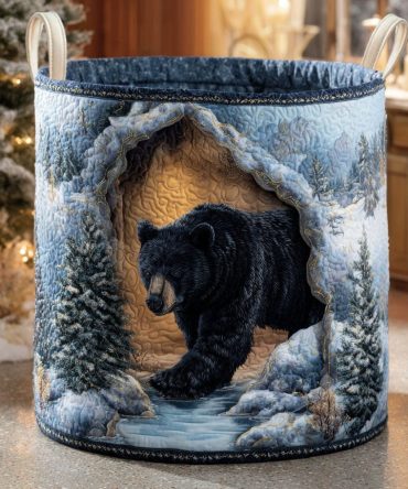 Northern Wanderer Quilted Laundry Hamper — Explorer-Inspired Fabric Basket, Collapsible Large Laundry Bin With Handles For Adventure-Themed Bedrooms & Nurseries