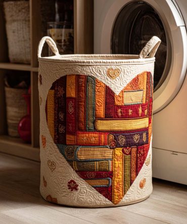 Modern Quilted Laundry Hamper — Novel Path Motif , Compact Foldable Fabric Basket With Dual Handles For Closet, Dorm & Bathroom Storage