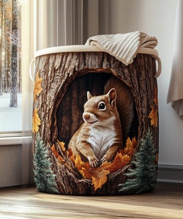 Nut Keeper Quilted Fabric Hamper – Durable Decorative Laundry Basket With Sturdy Handles, Foldable Organizer For Clothes & Toys