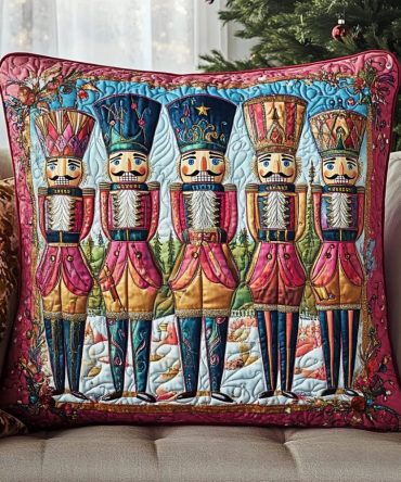 Nutcracker Dreamland Quilted Holiday Pillow Cover — Whimsical Ballet-Inspired Throw Pillowcase For Christmas Decorations