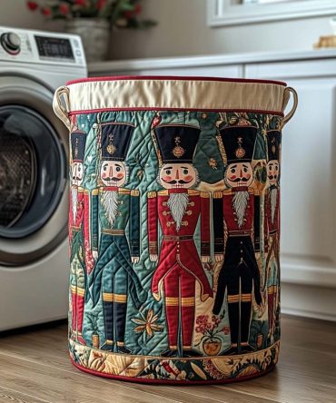 Nutcracker Parade Quilted Laundry Hamper - Festive Performance-Inspired Fabric Basket, Foldable Storage With Carry Handles