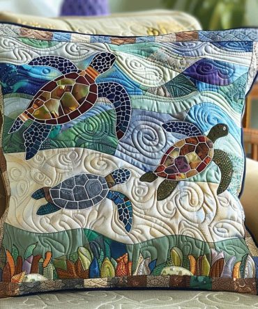 Ocean Dreams Quilted Cushion Cover — Dreamy Seaside Decorative Pillowcase, Soft Quilting, Perfect For Coastal Bedrooms