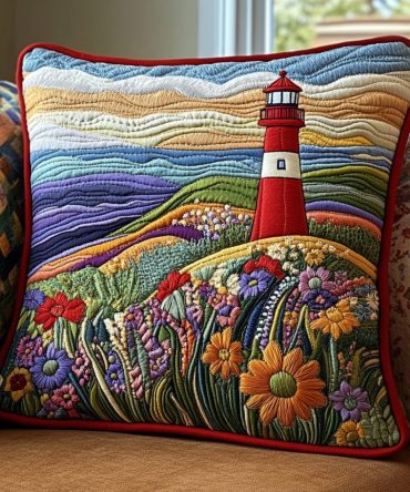 Ocean Watch Quilted Pillow Cover — Coastal Nautical Decorative Pillowcase For Bed & Sofa, Textured Quilt, Machine-Washable Beach Accent