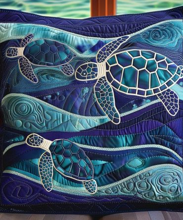 Ocean Wonders Quilted Pillowcase — Marine Life Decorative Cover, Durable Quilted Texture For Coastal & Nautical Interiors