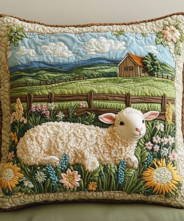 Pastel Dreams Quilted Pillow Cover — Soft Pastel Decorative Pillowcase, Quilted Throw For Nursery, Bedroom & Spring Styling
