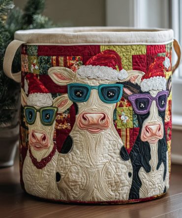 Pasture Joy Quilted Laundry Hamper — Pastoral Quilt-Pattern Foldable Fabric Basket, Lightweight Laundry Organizer With Sturdy Handles