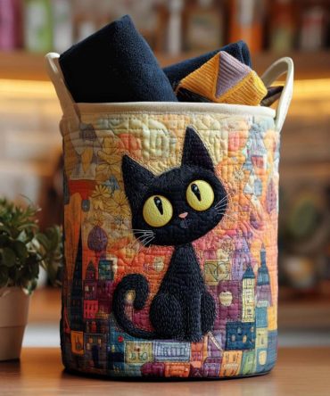 Pawfect Hideout Quilted Pet-Themed Laundry Basket — Cute Foldable Fabric Hamper For Pet Lovers, Toy & Laundry Storage, Nursery Decor