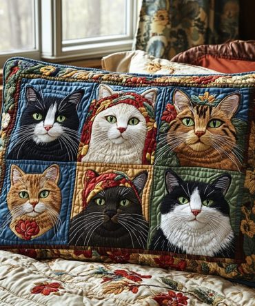Paws Whimsy Quilted Pillow Cover, Playful Paw Print Design, Pet-Friendly Decorative Sham For Animal Lovers, Cotton-Blend, Machine Washable