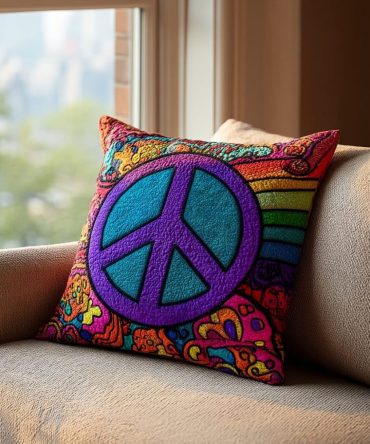 Peace Glow Quilted Decorative Pillow Cover — Serene Neutral Throw Pillowcase With Subtle Stitching For Modern & Boho Interiors