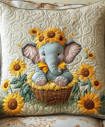 Peaceful Giant Quilted Decorative Pillow Cover — Tranquil Oversized Motif Throw Pillow Sham For Living Room & Bedroom (Soft, Durable)