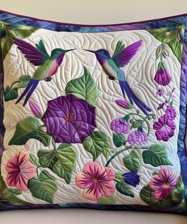 Petal Pals Quilted Decorative Pillow Cover — Cute Floral Animal Motif Sham, Lightweight Cotton Blend For Kids' Rooms & Cozy Sofas