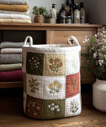 Petal Prism Quilted Laundry Basket — Stylish Foldable Storage Hamper With Handles For Closet, Bathroom, Bedroom & Nursery Organization