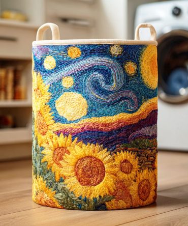 Petal View Quilted Laundry Hamper — Chic Botanical Quilted Foldable Storage Basket With Strong Handles For Everyday Organization