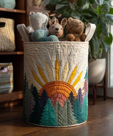Pine Grove Quilted Hamper — Earthy Foldable Laundry Organizer With Reinforced Handles & Eco-Friendly Fabric For Rustic Home Storage
