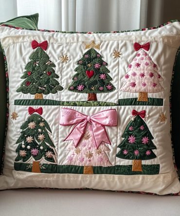 Pink Elegance Quilted Decorative Pillow Cover - Soft Blush Floral Motif, Feminine Throw Pillowcase For Nursery, Bedroom & Home Accents