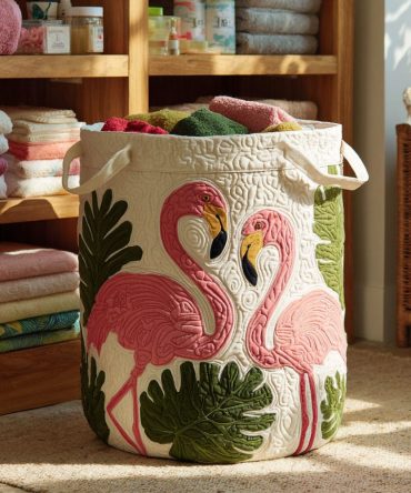 Pink Duo Quilted Laundry Hamper — Soft Pink Two-Tone Quilted Fabric Laundry Basket With Reinforced Handles, Foldable & Feminine Storage Accent