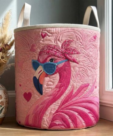 Pink Paradise Quilted Laundry Hamper Set - Twin Floral Fabric Baskets, Foldable Washable Organizers For Bathroom & Nursery