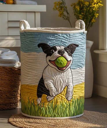 Playtime Spirit Quilted Storage Basket — Durable Foldable Laundry Hamper With Fun Print, Comfortable Handles For Kids & Playrooms