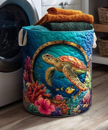 Prism Tide Quilted Laundry Hamper - Colorful Foldable Fabric Laundry Basket With Handles, Washable Liner & Lightweight Durable Construction