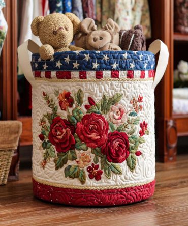 Stylish Quilted Laundry Hamper - Proud Stripes Edition , Foldable Fabric Laundry Basket With Reinforced Handles, Perfect For Modern Homes