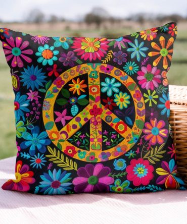 Psychedelic Harmony Quilted Pillow Cover — Bold Retro Tie-Dye Throw Pillow Case For Vibrant Boho, Festival & Eclectic Interiors