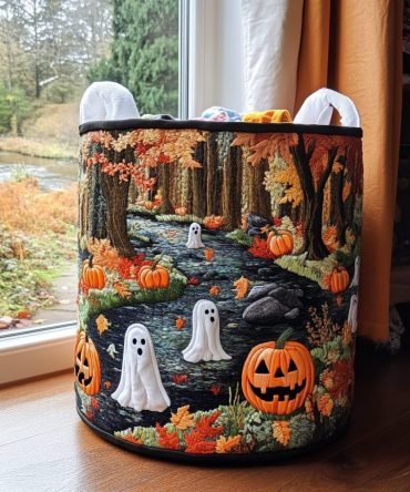 Pumpkin Creek Quilted Rustic Laundry Hamper — Pumpkin Patch Foldable Storage Basket For Fall Home Decor, Laundry & Toys; Durable & Compact