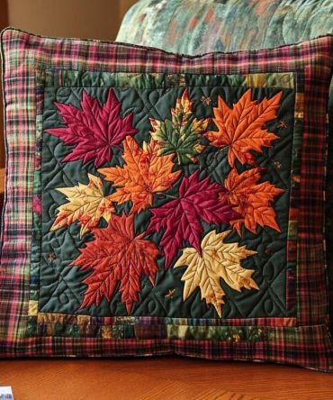 Pumpkin Patch Quilted Pillow Cover — Whimsical Fall Throw Pillowcase For Couch & Entry, Farmhouse Accent Sham For Seasonal Styling