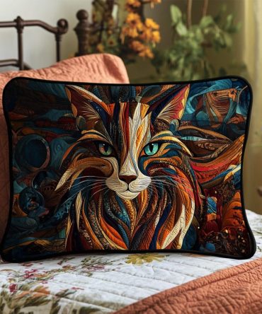 Patchwork Cat Quilted Pillowcase – Whimsical Purrs & Patches Throw Cover With Playful Feline Motifs And Soft Cotton Quilting For Cat Lovers