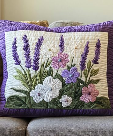 Blossom Haven Quilted Pillow Cover — Lush Botanical Sham, Soft Cotton-Blend Decorative Pillowcase To Elevate Floral & Romantic Bedroom Decor