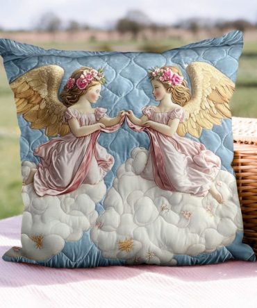 Heavenly Twins Quilted Pillow Cover – Soft Matching Decorative Throw Pillowcase Pair-Ready Design, Elegant Quilted Texture For Cozy Rooms