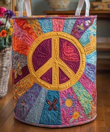 Radiant Vibe Quilted Laundry Hamper — Bright Collapsible Fabric Basket For Modern Bedrooms, Kids’ Rooms & Smart Home Storage